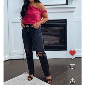 Pink Off-Shoulder Top